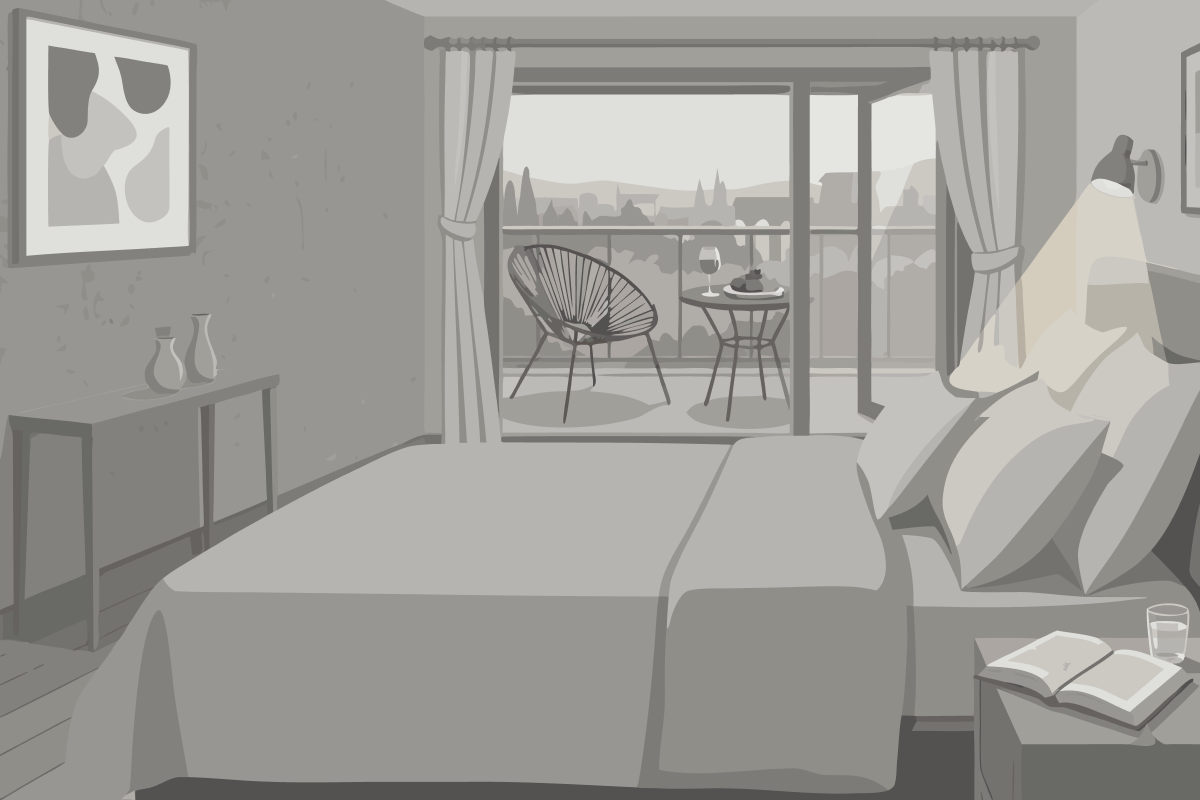 Chambre Lits Jumeaux avec Salle de Bains Privative
